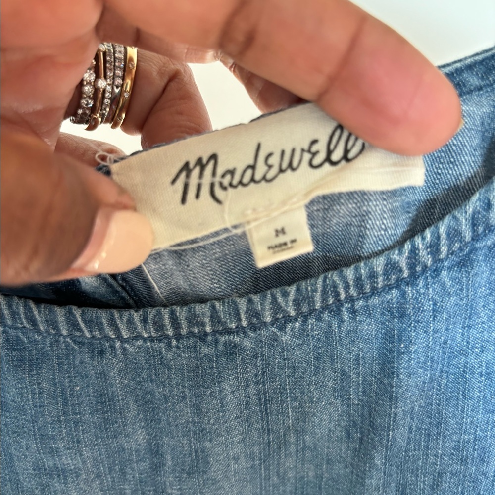 Denim flouncy top by Madewell size M - Picture 3 of 4